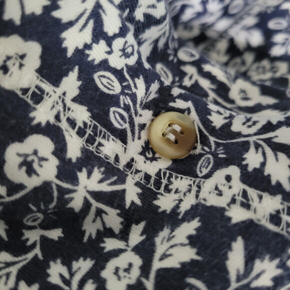 Vintage Eddie Bauer Maxi Dress Blue Floral Button Front Shirtdress Medium Petite - Picture 9 of 16